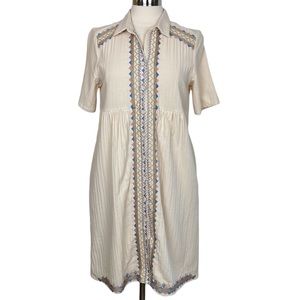 NEW Orange Creek Cream Embroidered Shift Dress